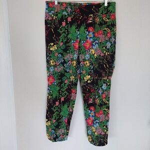 Soft Surroundings In Bloom Vibrant Floral Pants Size XL